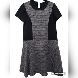 Madewell Texture Tribune Dress black & grey sz 4